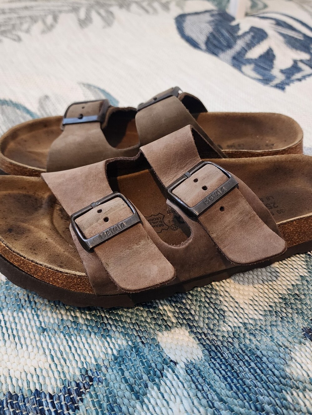 Birkenstock Betula Arizona Sandals Brown Leather Womens Size EU 39 US 8 Comfort